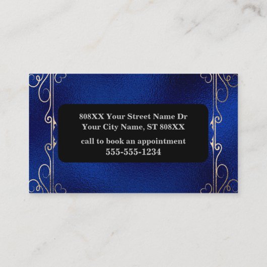 サイキッククリスタルボール金ゴールドとブルー 名刺 (裏面)