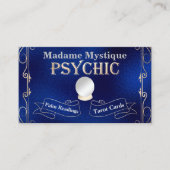 サイキッククリスタルボール金ゴールドとブルー 名刺 (正面)