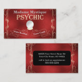 サイキッククリスタルボール金ゴールドと赤 名刺 (正面/裏面)