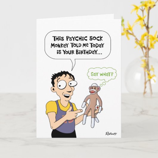 サイキックサル誕生日 カード (黄色い花)