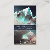 サイキックジェムダイヤモンドクォーツクリスタルパールQRコード 名刺 (正面)