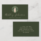 サイキックダークグリーンハンド&ヘビ神秘的魔法 名刺 (正面/裏面)