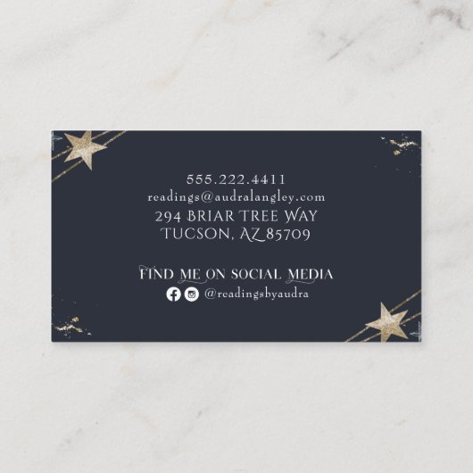 サイキックミディアムコズミックスターズビジネスカード 名刺 (裏面)