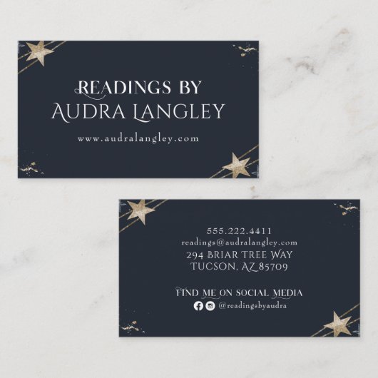 サイキックミディアムコズミックスターズビジネスカード 名刺 (正面/裏面)