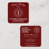 サイキックミディアムバーガンディマッサージセラピーヒーリング スクエア名刺 (正面/裏面)