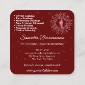 サイキックミディアムバーガンディマッサージセラピーヒーリング スクエア名刺 (裏面)