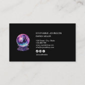 サイキックミディアムパープル銀河系神秘的なクリスタルボール 名刺 (裏面)