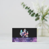 サイキックミディアムパープル銀河系神秘的なクリスタルボール 名刺 (スタンド正面)