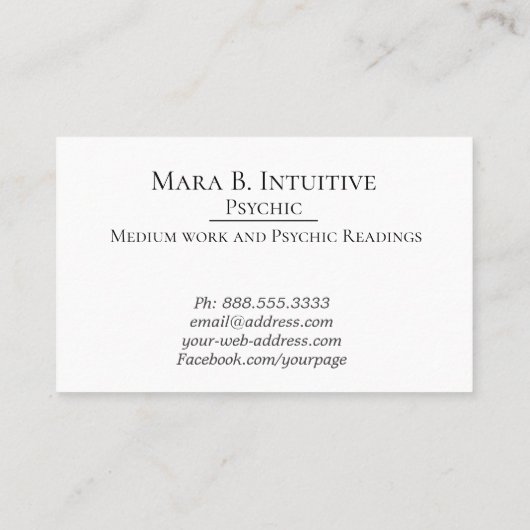 *~*サイキックメディア直観的リーダー水色 名刺 (裏面)