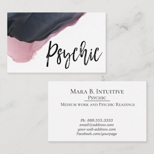 *~*サイキックメディア直観的リーダー水色 名刺 (正面/裏面)