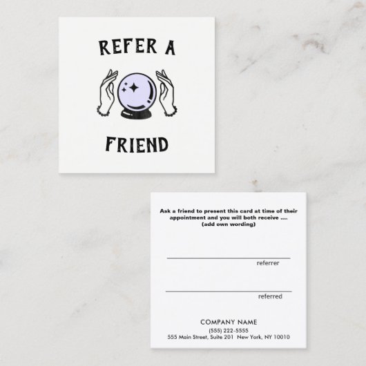 サイキック中のお客様の紹介カード 紹介カード (正面/裏面)