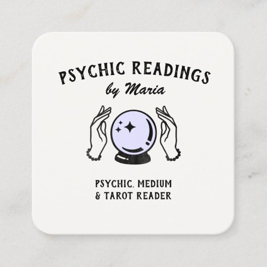 サイキック媒体クリスタルボールビジネスカード スクエア名刺 (正面)