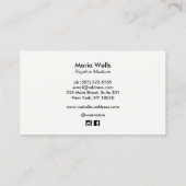 サイキック媒体タロットカードリーダイラストレーション 名刺 (裏面)