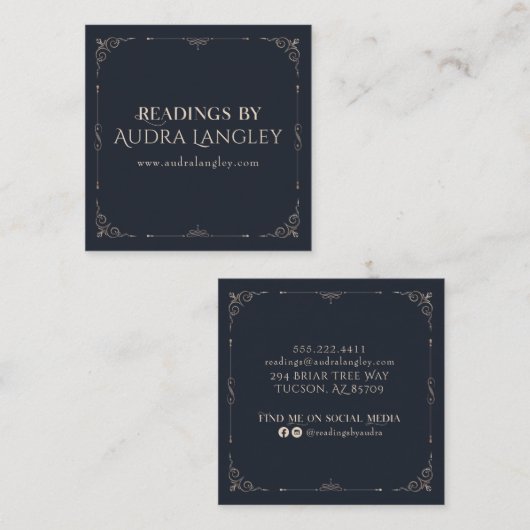 サイキック媒体、アストロガー、タロットリーダー スクエア名刺 (正面/裏面)