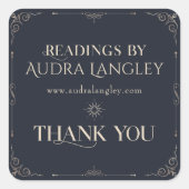 サイキック媒体、星占い、タロット読み手ありがとう スクエアシール (正面)