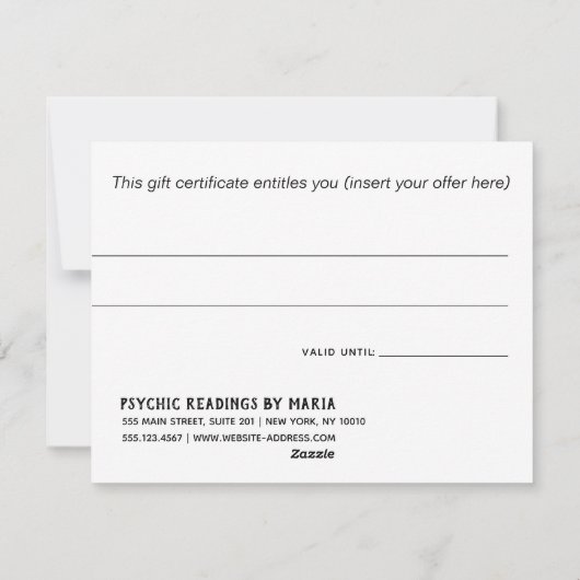 サイキック読メディアのギフト証明書の休日C シーズンカード (裏面)