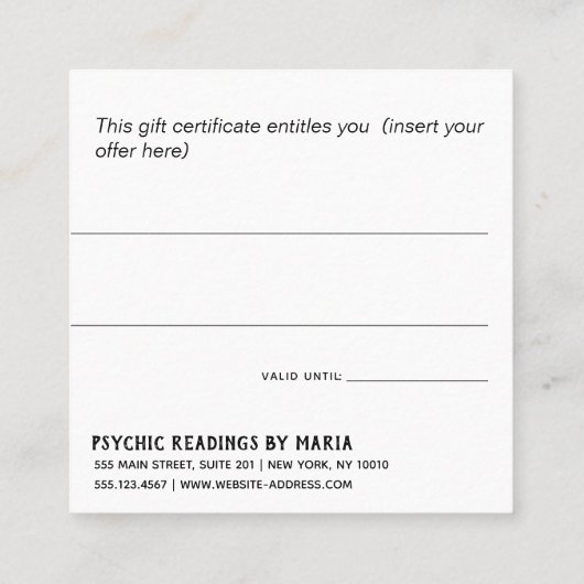 サイキック読メディアのギフト証書 スクエア名刺 (裏面)