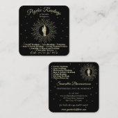サイキック ミディアム 占星術師 マッサージ セピア ヒーリング スクエア名刺 (正面/裏面)