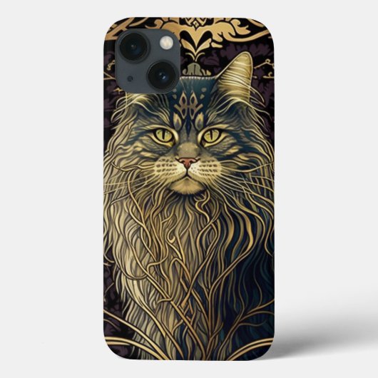 サイキックMaine Coon Cat AIアートiPhoneケース Case-Mate iPhoneケース (裏面)