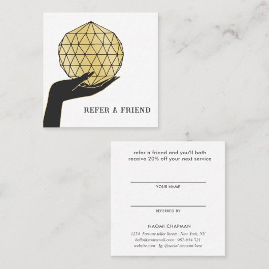 サイキミディアムタロッツフォーチュンテラー参照フレンド スクエア名刺 (正面/裏面)