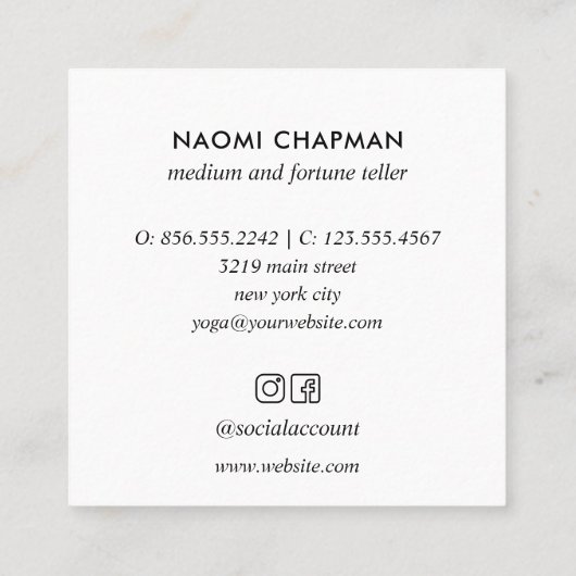 サイキミディアムタロッツフォーチュンテラー スクエア名刺 (裏面)