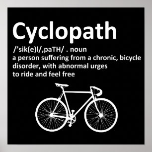 サイクおもしろいリストとバイクもしくは自転車に乗る人のためのサイクロパスギフト ポスター