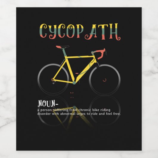 サイクおもしろいリストの定義サイクリング中毒性ギフト ワインラベル (シングルラベル)