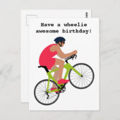 サイクおもしろいリストの誕生日の赤いサイクリングパン ポストカード (正面/裏面)