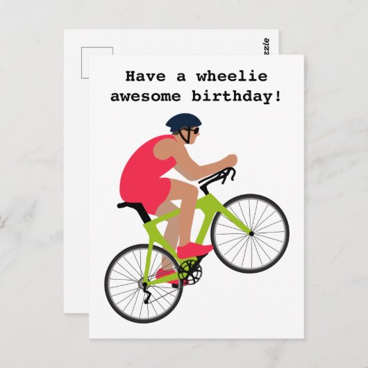 サイクおもしろいリストの誕生日の赤いサイクリングパン ポストカード (正面/裏面)