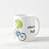 サイクおもしろいリストは常に幸せな自転車の恋人 コーヒーマグカップ (正面右)
