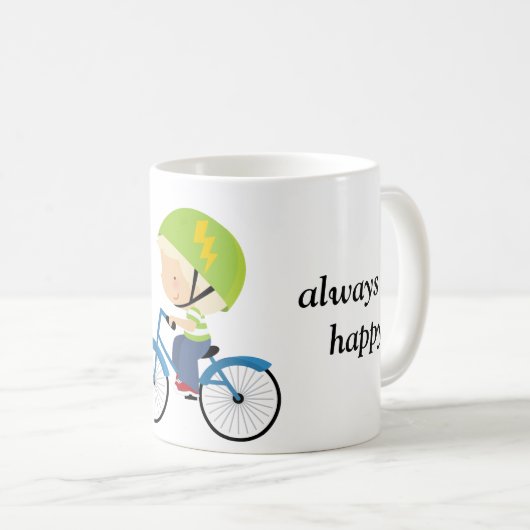 サイクおもしろいリストは常に幸せな自転車の恋人 コーヒーマグカップ (正面右)
