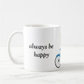 サイクおもしろいリストは常に幸せな自転車の恋人 コーヒーマグカップ (左)