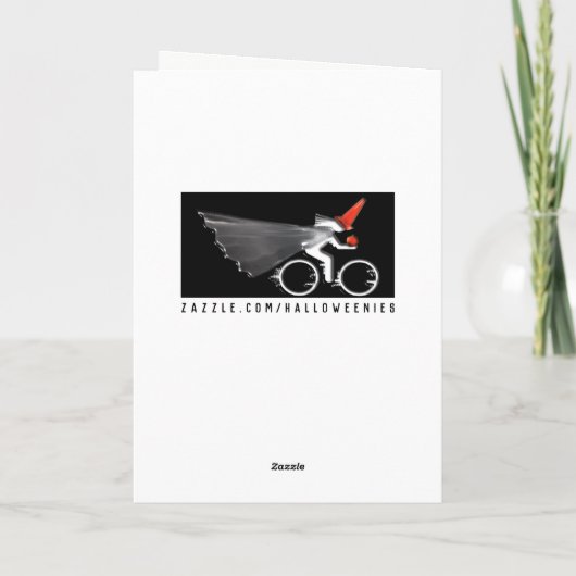 サイクおもしろいリストバイクもしくは自転車に乗る人ハロウィーン カード (裏面)
