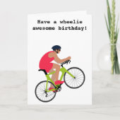 サイクおもしろいリスト用の赤いサイクリングパンの誕生日カード カード (正面)