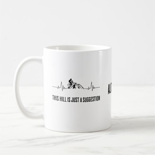 サイクおもしろいリスト用パーソナライズされたマウンテンバイク コーヒーマグカップ (左)