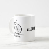 サイクおもしろいリスト用パーソナライズされたレトロ自転車 コーヒーマグカップ (正面左)