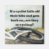 サイクもしリストの滝は自転車から降りて戻る マグネット (正面)