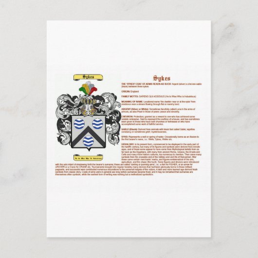 サイクス（意味） ポストカード (正面)
