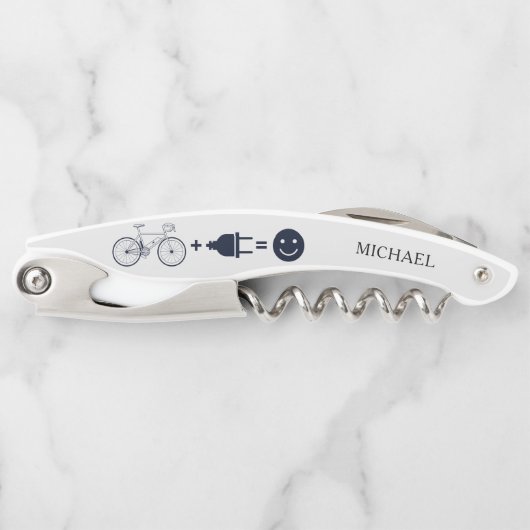 サイクパーソナライズされたリストの自転車が私を幸せに ソムリエナイフ (正面)