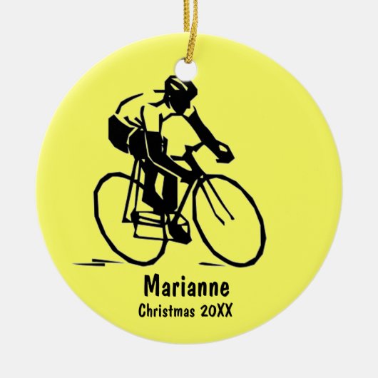 サイクパーソナライズされたリストオーナメント セラミックオーナメント (正面)