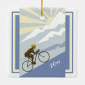 サイクパーソナライズされたリストサイクリングアップマウンテンロードバイク セラミックオーナメント (裏面)