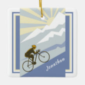 サイクパーソナライズされたリストサイクリングアップマウンテンロードバイク セラミックオーナメント (正面)