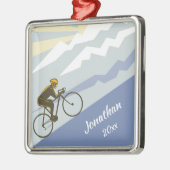サイクパーソナライズされたリストサイクリングアップマウンテンロードバイク メタルオーナメント (左)