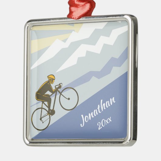 サイクパーソナライズされたリストサイクリングアップマウンテンロードバイク メタルオーナメント (左)