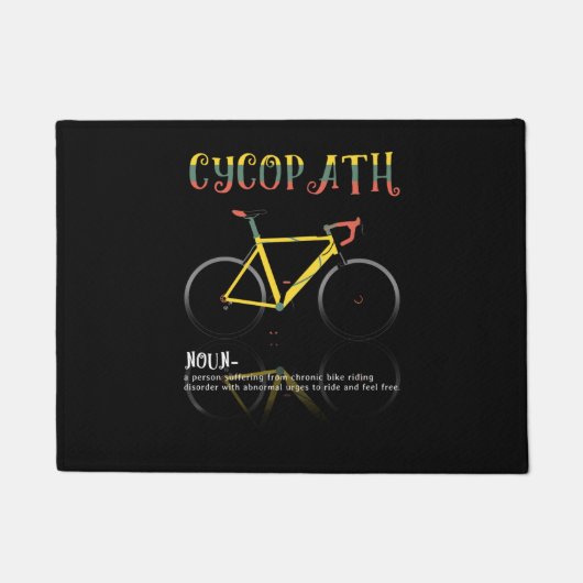サイクリおもしろいストの定義サイクリング中毒贈与 ドアマット (正面)