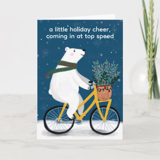 サイクリスキュートおもしろいクリスマスカスタムサイク シーズンカード (正面)