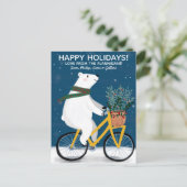 サイクリスキュートなクリスマスにホッキョクグマカスタム シーズンポストカード (スタンド正面)