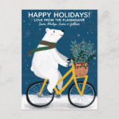 サイクリスキュートなクリスマスにホッキョクグマカスタム シーズンポストカード (正面)