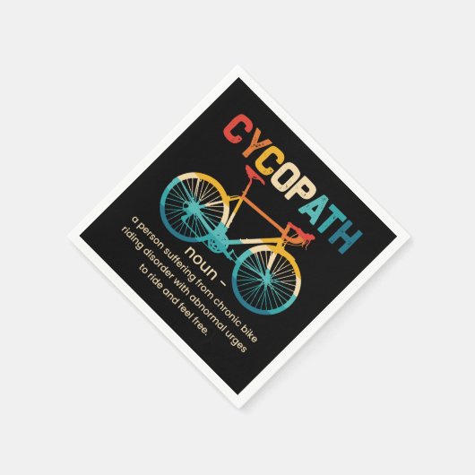 サイクリストおもしろいとバイクもしくは自転車に乗る人のサイコパスサイクリング スタンダードカクテルナプキン (角)