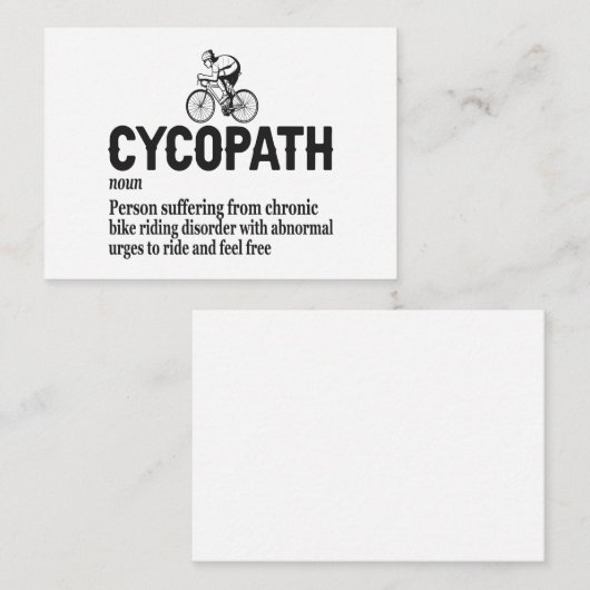 サイクリストおもしろいとバイクもしくは自転車に乗る人のサイコパスサイクリング ノートカード (正面/裏面)
